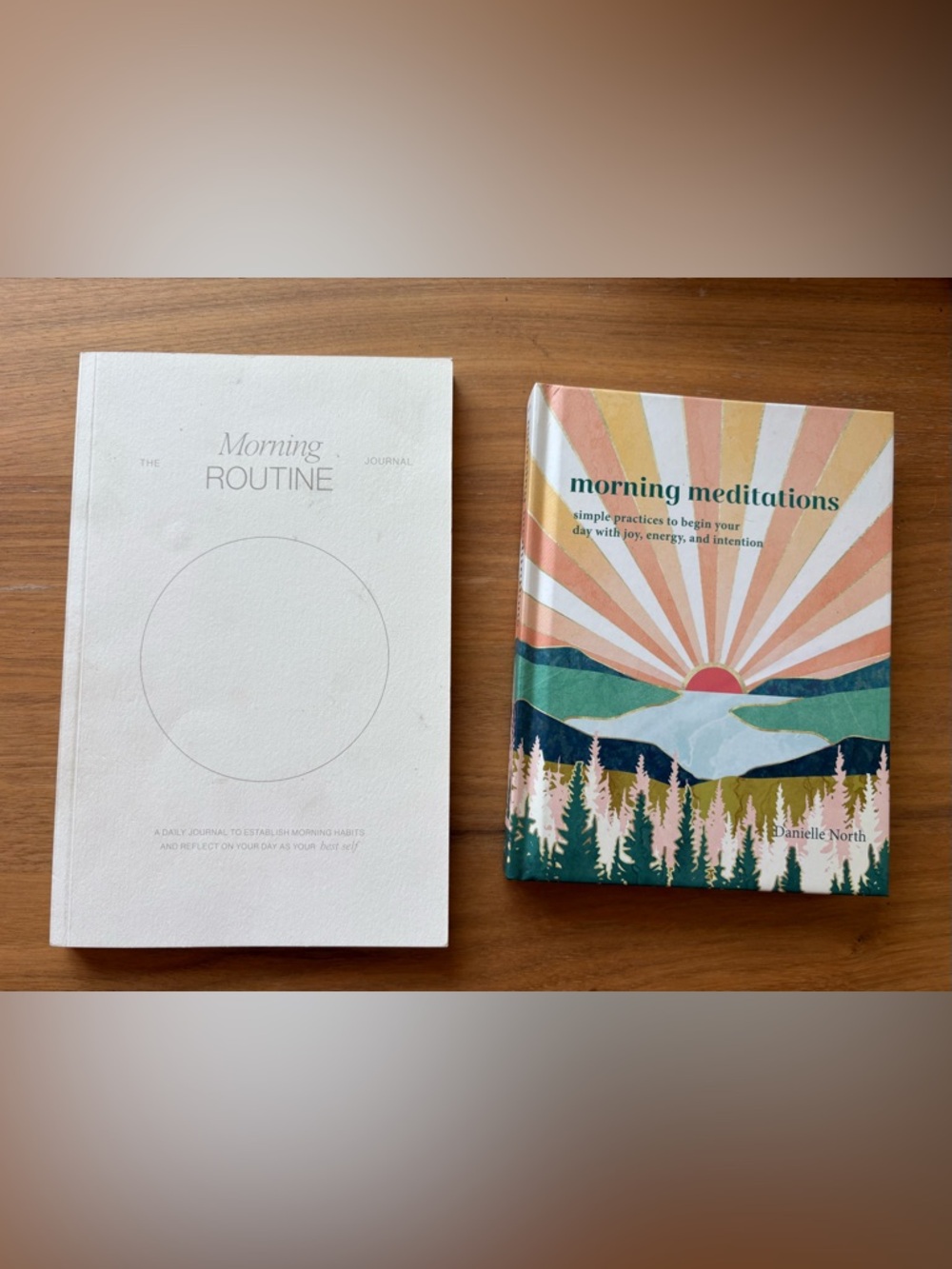 Morning Routine & Morning Meditations Journal Set - White and Multicolor